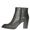 LAURA B WOMENS LEATHER ZIP ANKLE BOOT - BLACK LEATHER