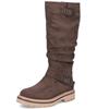 RIEKER WOMENS ZIP HIGH LEG BOOT - BROWN