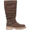 RIEKER WOMENS ZIP HIGH LEG BOOT - BROWN