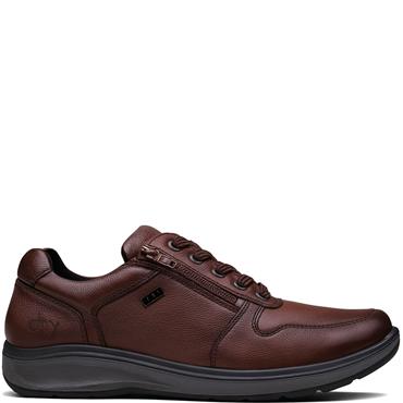 G COMFORT MENS WATERPROOF ZIP LACE SHOE - COGNAC