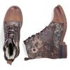 RIEKER WOMENS ZIP LACE ANKLE BOOT - TAN MULTI