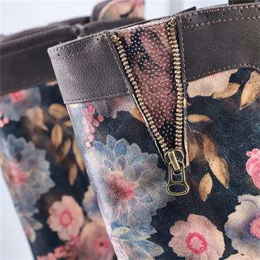 RIEKER WOMENS ZIP LACE BOOT - BROWN MULTI