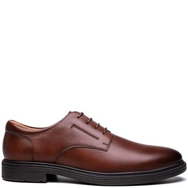 G COMFORT MENS PLAIN TOE LACE SHOE - COGNAC