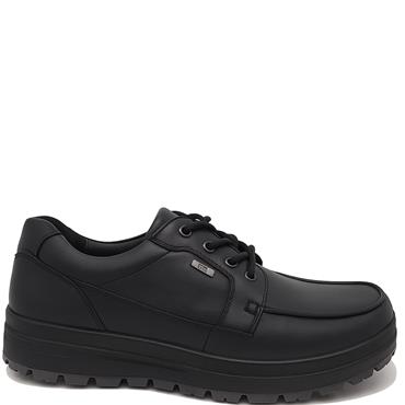 G COMFORT MENS WATERPROOF LACE SHOE - BLACK LEATHER
