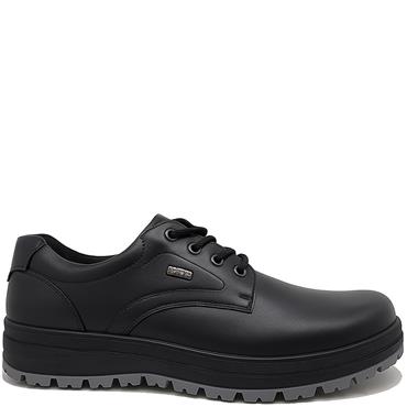G COMFORT MENS WATERPROOF LACE SHOE - BLACK LEATHER