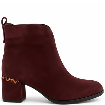 ROGUE WOMENS ZIP ANKLE BOOT - WINE SUEDE