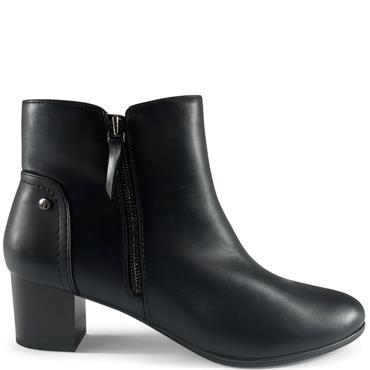 NINE TO FIVE WOMENS ZIP ANKLE BOOT - BLACK