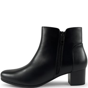NINE TO FIVE WOMENS ZIP ANKLE BOOT - BLACK