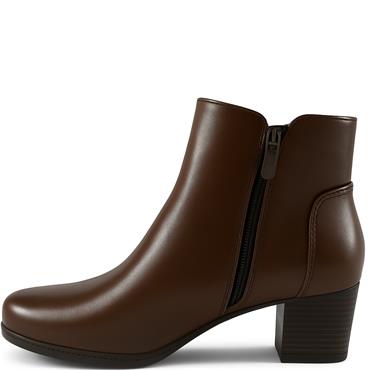NINE TO FIVE WOMENS ZIP ANKLE BOOT - BROWN