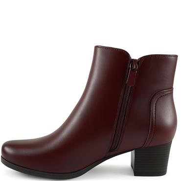 NINE TO FIVE WOMENS ZIP ANKLE BOOT - BURGUNDY