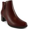 NINE TO FIVE WOMENS ZIP ANKLE BOOT - BURGUNDY