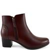 NINE TO FIVE WOMENS ZIP ANKLE BOOT - BURGUNDY