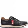 RIEKER MENS ZIP LACE CASUAL SHOE - BLACK
