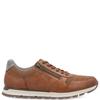 RIEKER MENS ZIP LACE CASUAL SHOE - BROWN