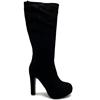 REDZ WOMENS ZIP HIGH LEG BOOT - BLACK SUEDE