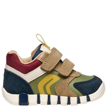 GEOX BOYS STRAP TRAINER - NAVY PISTACHIO