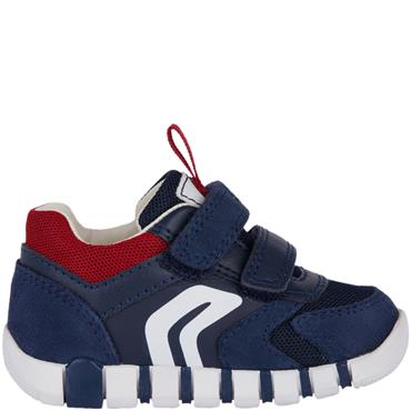 GEOX BOYS STRAP TRAINER - NAVY RED
