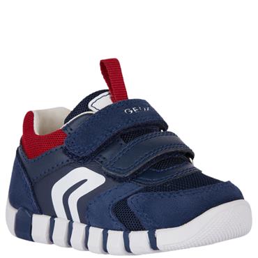 GEOX BOYS STRAP TRAINER - NAVY RED