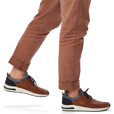 RIEKER MENS LACE CASUAL SHOE - BROWN