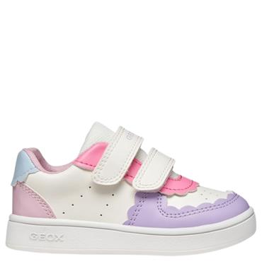 GEOX GIRLS STRAP TRAINER - WHITE LILAC