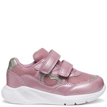 GEOX GIRLS STRAP TRAINER - ROSE