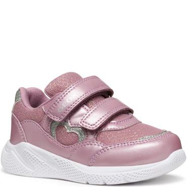 GEOX GIRLS STRAP TRAINER - ROSE