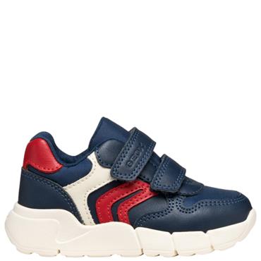 GEOX BOYS STRAP TRAINER - NAVY RED