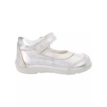 GEOX GIRLS VEL STRAP SHOE - SILVER