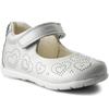 GEOX GIRLS VEL STRAP HEART SHOE - WHITE SILVER