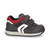 GEOX BOYS 2 VEL STRAP RUNNER - GREY RED