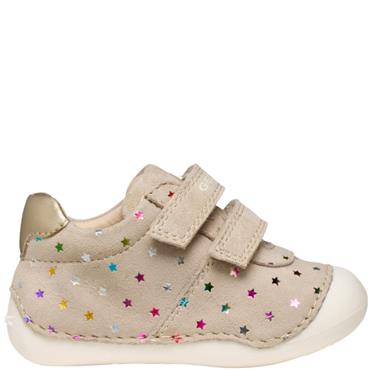 GEOX KIDS STRAP FIRST SHOE - BEIGE GOLD