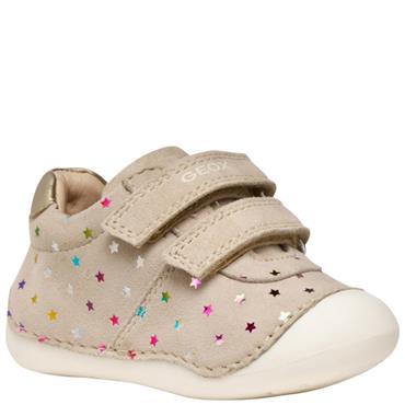 GEOX KIDS STRAP FIRST SHOE - BEIGE GOLD