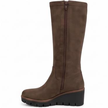 SUSST WOMENS TOP WEDGE KNEE HIGH BOOT - BEIGE