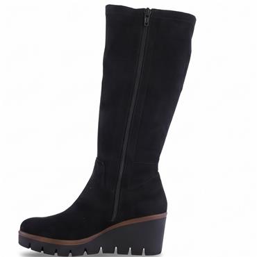 SUSST WOMENS TOP WEDGE KNEE HIGH BOOT - BLACK