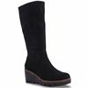 SUSST WOMENS TOP WEDGE KNEE HIGH BOOT - BLACK