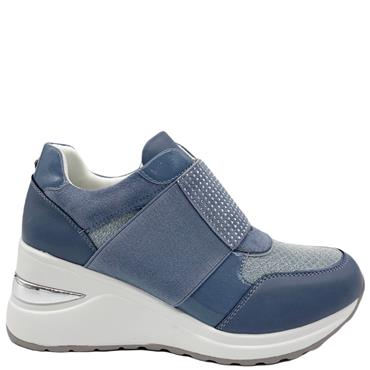 TOMMY BOWE WOMENS WEDGE TRAINER - BLUEBERRY