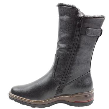HEAVENLY FEET WOMENS FURLINED ZIP BOOT - BLACK