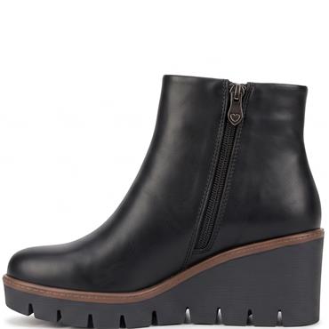 SUSST WOMENS WEDGE ANKLE BOOT - BLACK