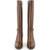 DUBARRY WOMENS ZIP HIGH LEG BOOT - TAN LEATHER