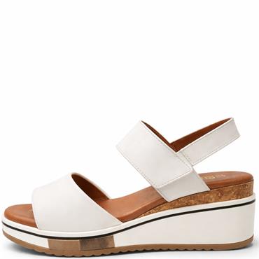 REDZ WOMENS WEDGE STRAP SANDAL - WHITE