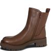 REDZ WOMENS ZIP CHELSEA ANKLE BOOT - BROWN