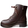 REDZ WOMENS ZIP LACE ANKLE BOOT - DARK BROWN