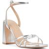 TRUFFLE WOMENS MID HEEL SANDAL - SILVER