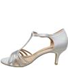 COCO RITZ WOMENS LOW HEEL STRAP SANDAL - SILVER SATIN