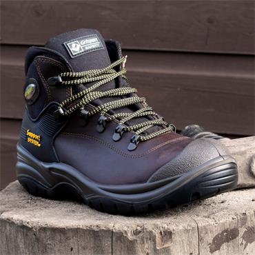 GRISPORT MENS S3 SAFETY LACE BOOT - BROWN