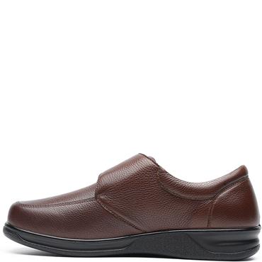 G COMFORT MENS WIDE FIT STRAP SHOE - COGNAC