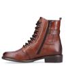 REMONTE WOMENS ZIP LACE ANKLE BOOT - BROWN