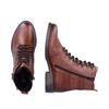 REMONTE WOMENS ZIP LACE ANKLE BOOT - BROWN