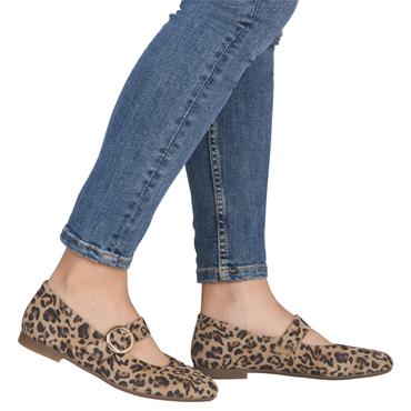 REMONTE WOMENS FLAT SHOE - LEOPARD ANIMAL PRINT