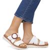 REMONTE WOMENS WEDGE STRAP SANDAL - WHITE